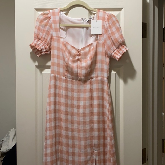 Breath of Youth Dresses & Skirts - Breath of Youth Clothing Blush Rose Gingham Midi Dress